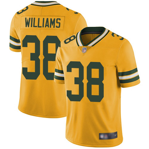 Green Bay Packers Limited Gold Men #38 Williams Tramon Jersey Nike NFL Rush Vapor Untouchable->nfl t-shirts->Sports Accessory